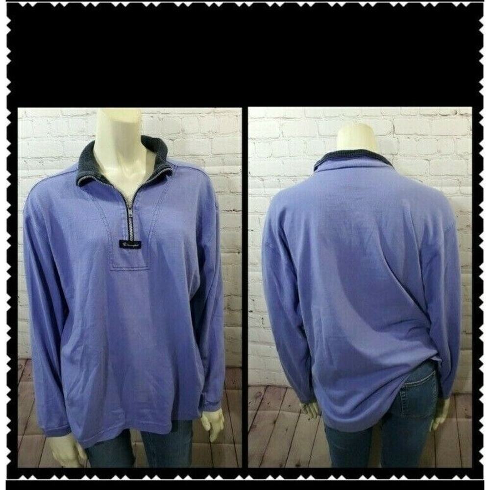 Champion Pullover Sweatshirt Small Womens Purple Long Sleeve Zip Loose‎